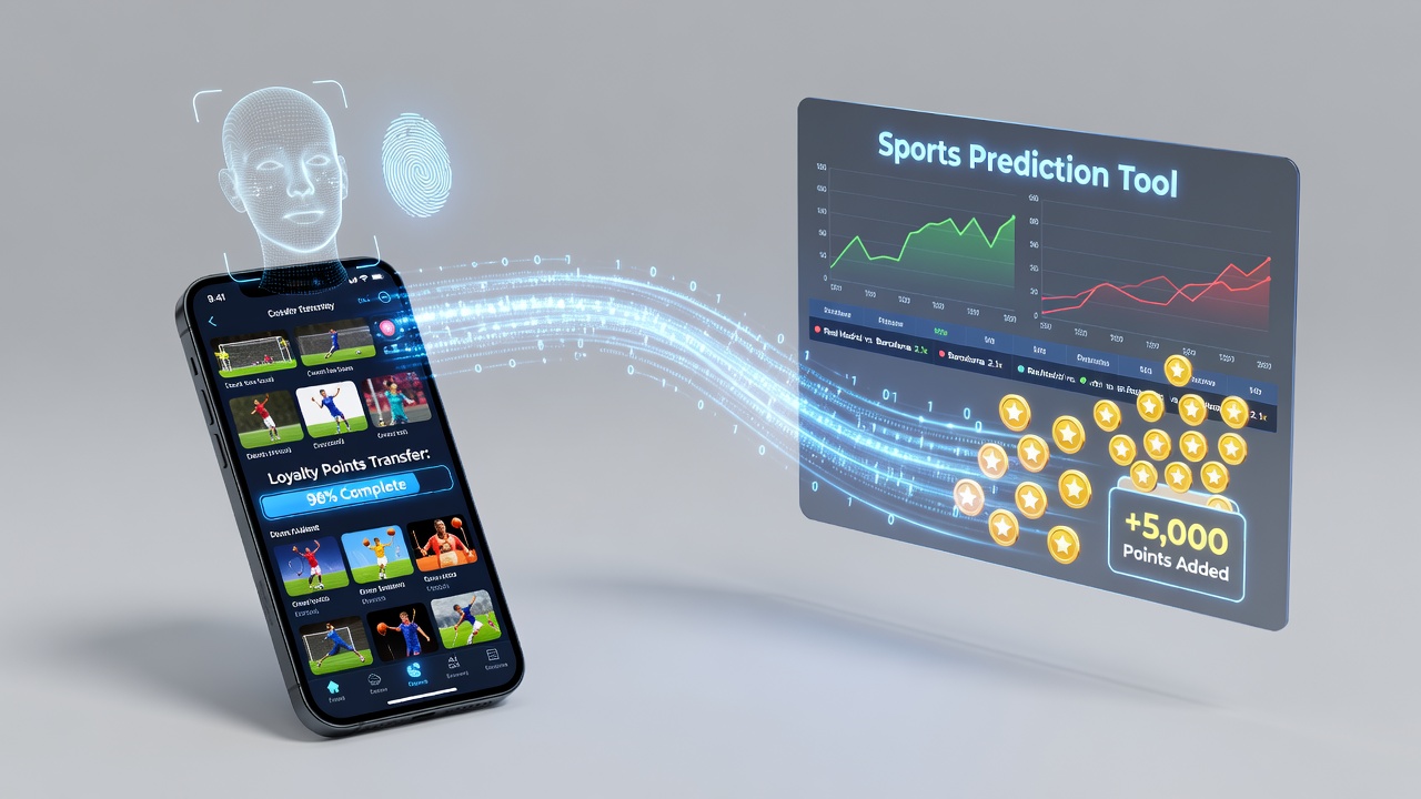 Biometric verification interface on a mobile gaming device connecting reels and sports tools