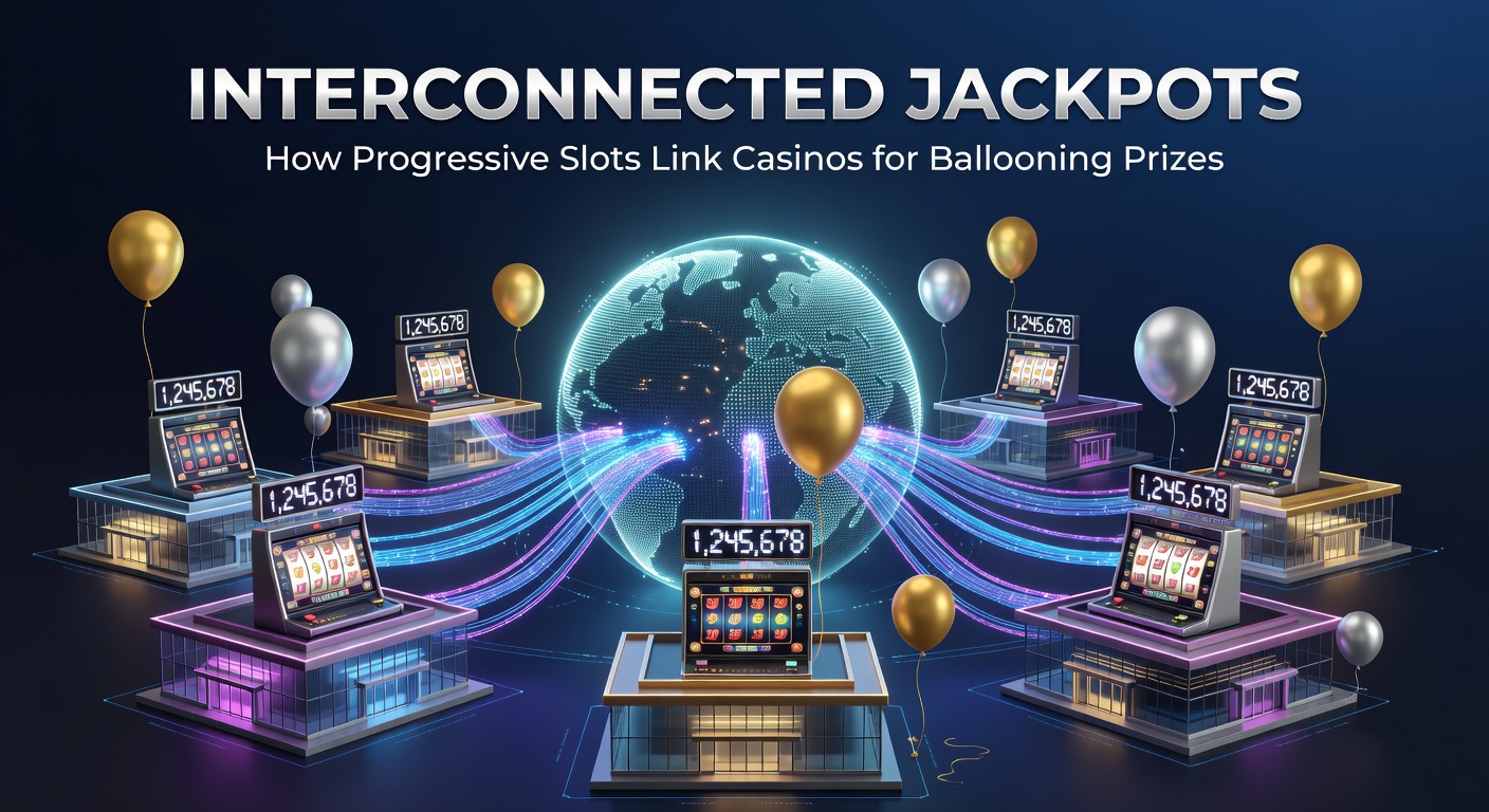 Casino floor packed with linked progressive slot machines, jackpot meters glowing with multi-million-dollar prizes