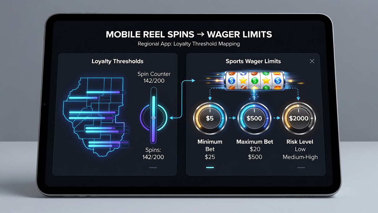 Dashboard view of loyalty tiers linking slot spins to adjusted sports betting limits