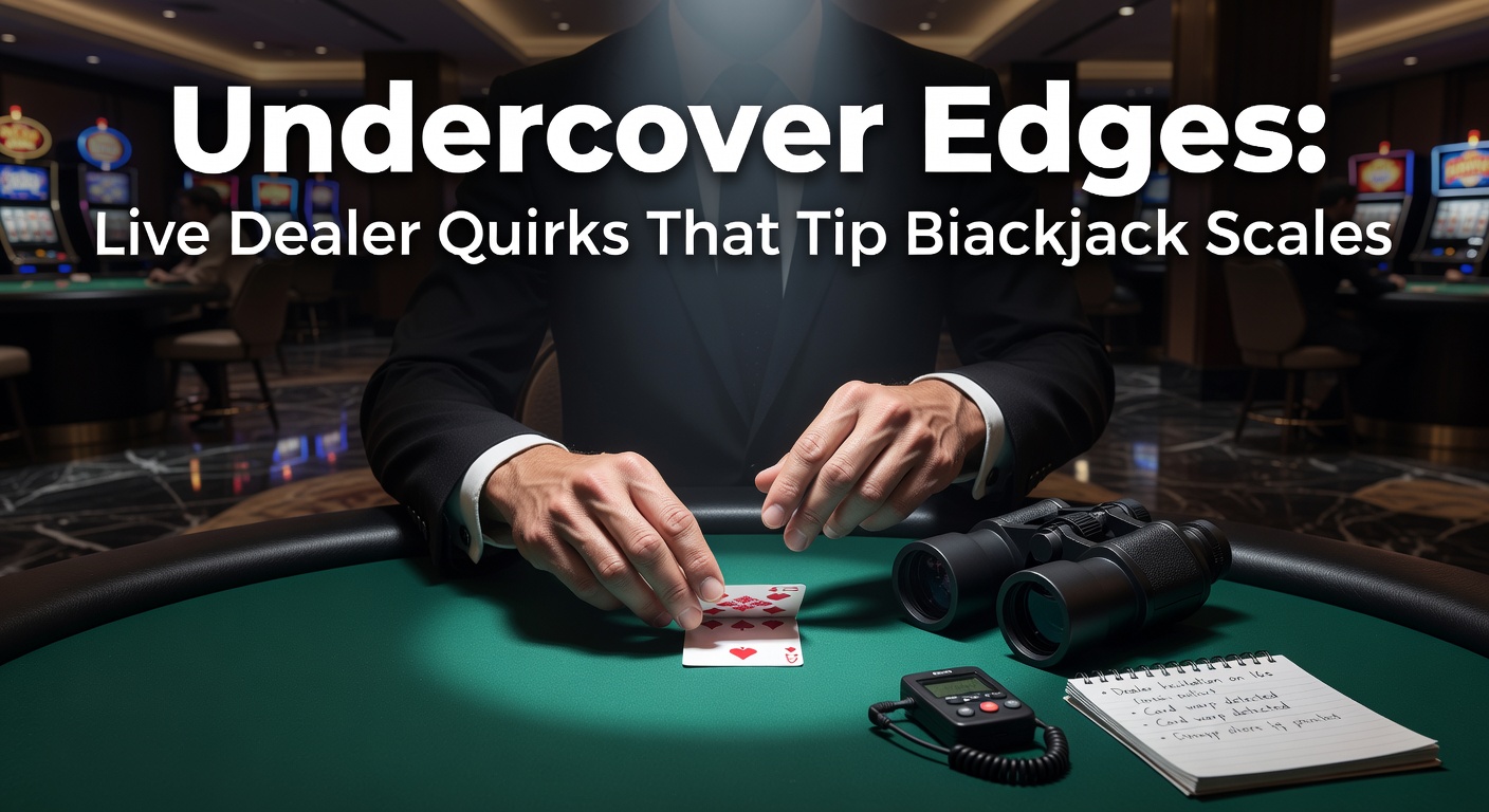 Live dealer at a blackjack table, hand hovering over cards in a way that reveals subtle patterns to sharp-eyed players