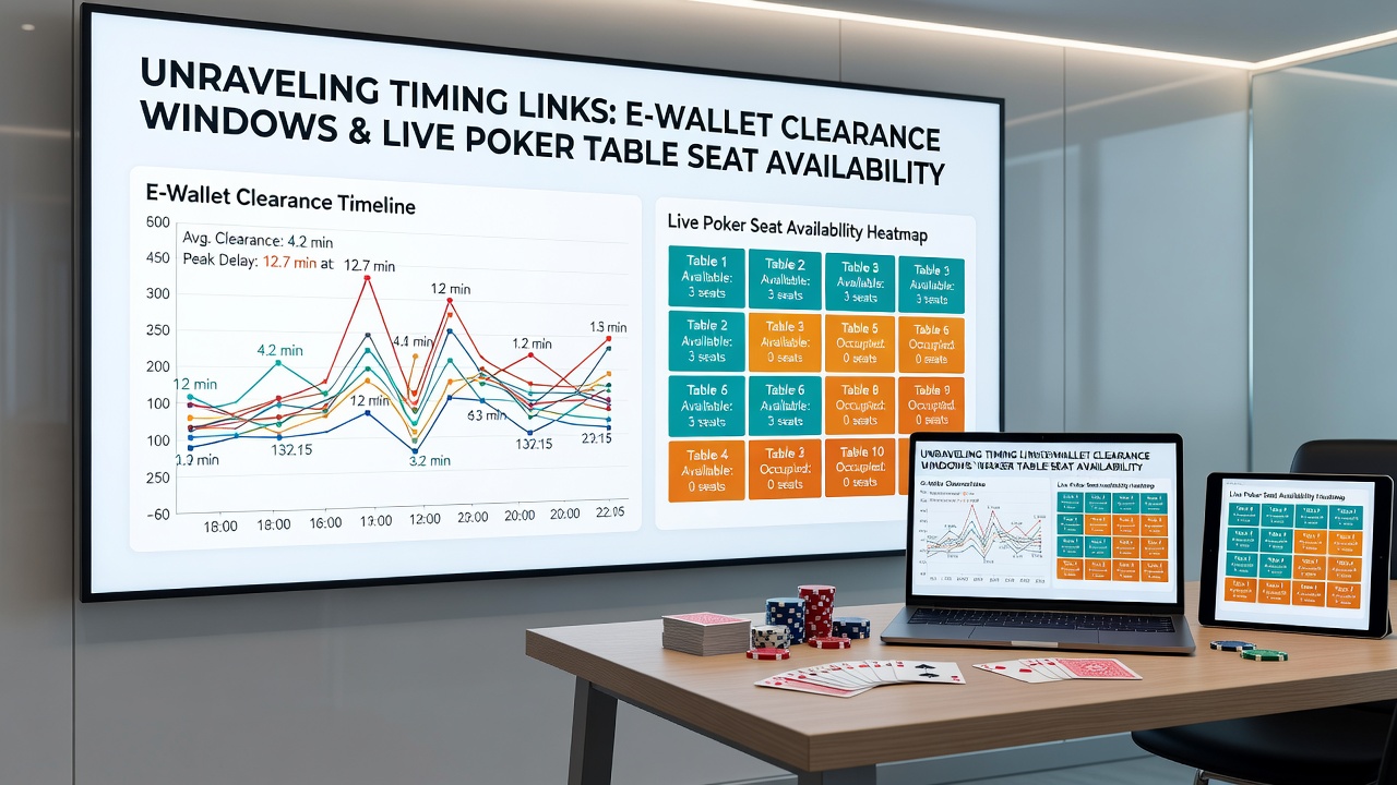 Chart displaying timing overlaps between wallet clearances and poker seat updates across regulated platforms
